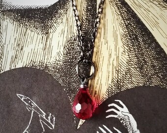 Gothic Jewelry, Gothic, Goth Necklace, Red Stone, Goth Jewelry, Vampire, Vampire Necklace, Goth, Goth Girl, Gothic Style,