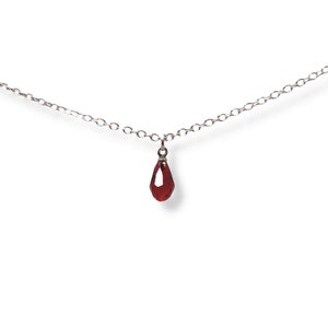 Goth Necklace, Goth jewelry, Silver Vampire Necklace, Gothic Necklace, Goth, Necklace Goth, Drop of Blood Necklace, Vampire Jewelry