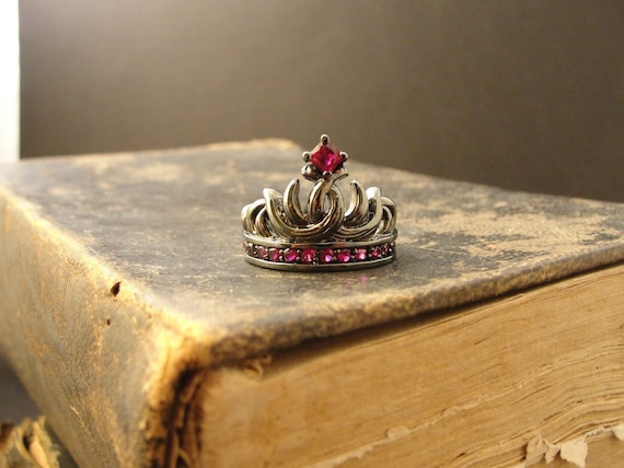 Sale 50% Off! Goth Ring, Crown Ring, Gothic Jewelry, Lucifer's Crown Ring, Vampire, Vampire Jewelry, Black Crown Ring, Gothic Crown Ring