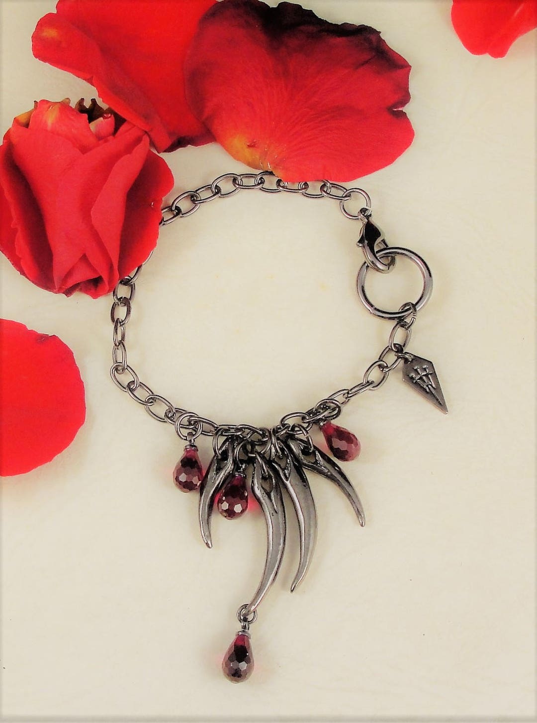Gothic Wedding Jewelry Black Fang Bracelet Gothic Bride Etsy