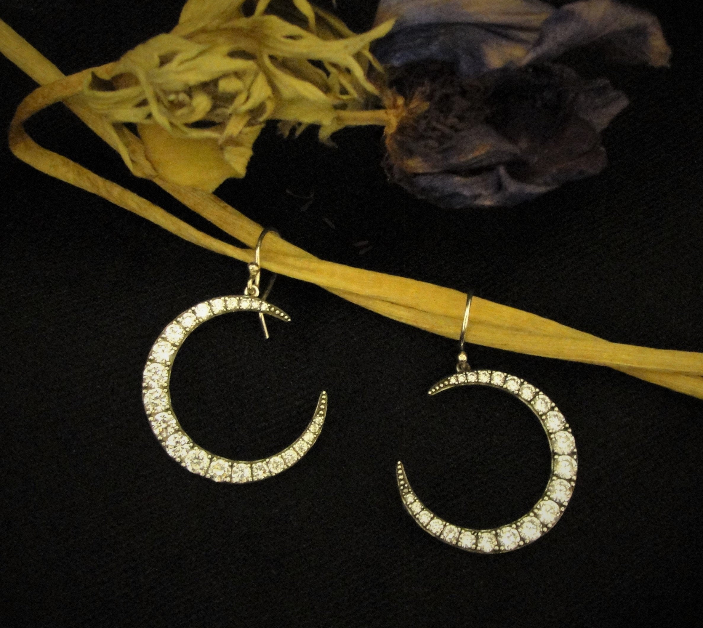 Orecchini pendenti con sole e luna celestiali, gioielli boho hippie