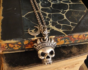 Vente 75% de réduction, Collier de crâne, Collier gothique, Bijoux gothiques, Crâne noir, Bijoux de vampire, Collier de vampire, Collier de crâne gothique, Gothique