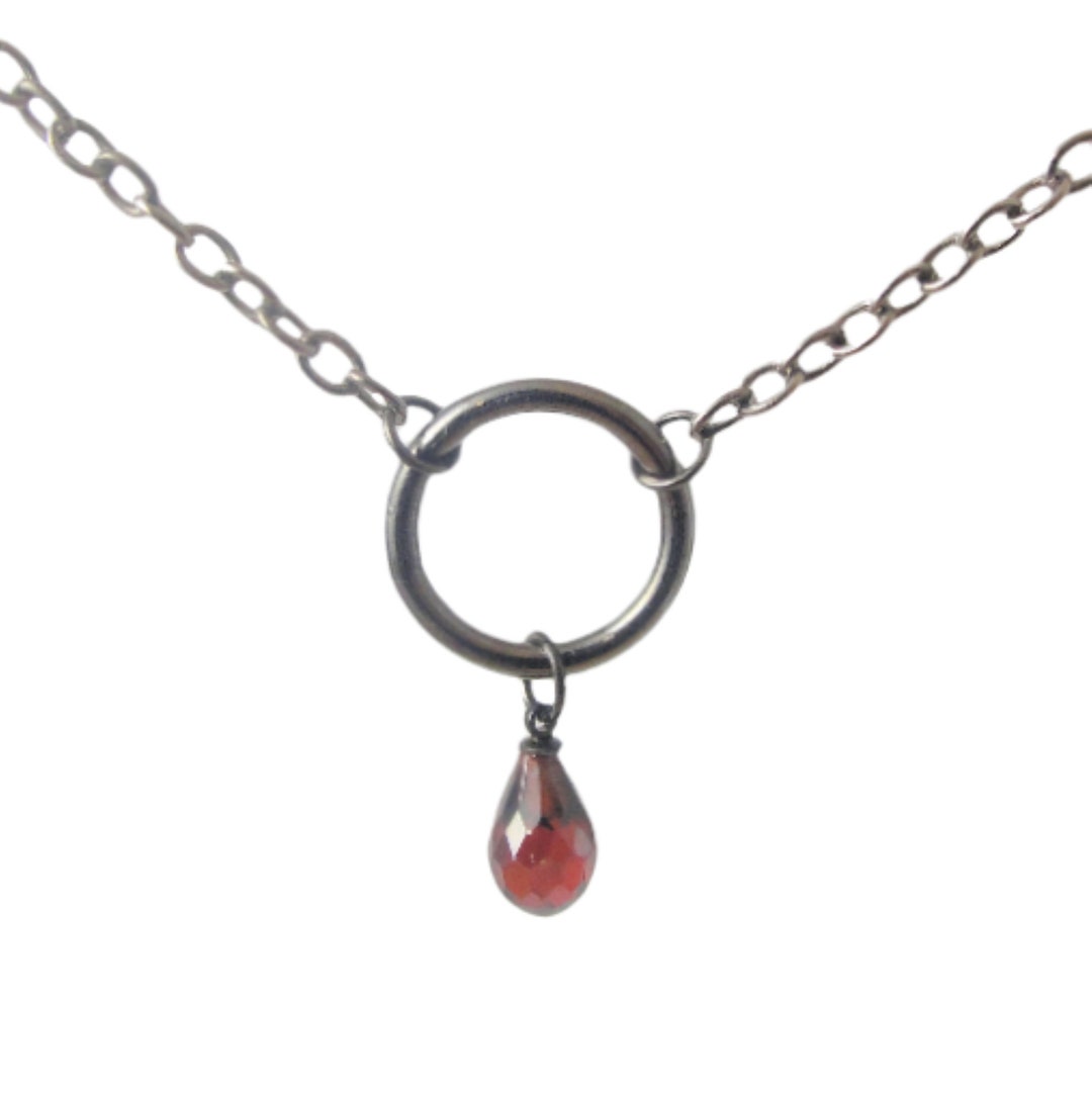 Gothic Jewelry, Goth Fashion, Goth Necklace, Red Stone, Goth Jewelry, Vampire Jewelry, Vampire ...