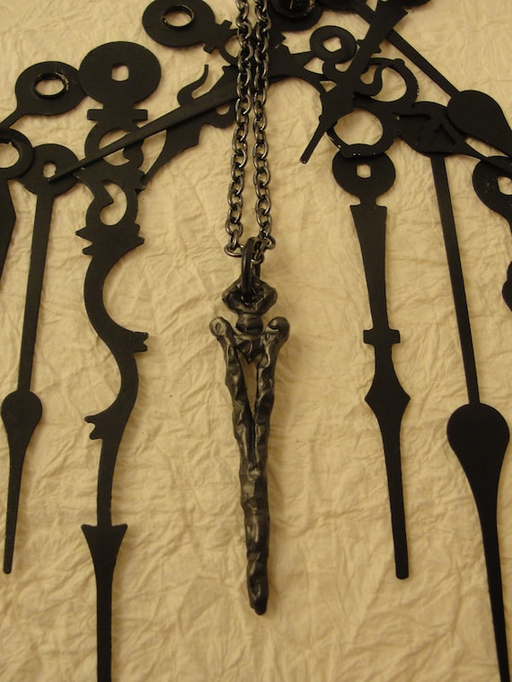 Gothic Jewelry, Dark Fashion, Clock Hands, Gothic Necklace, Goth Jewelry, Dark Jewelry, Medieval Jewelry, Gothic, Vampire, Mourning Jewelry