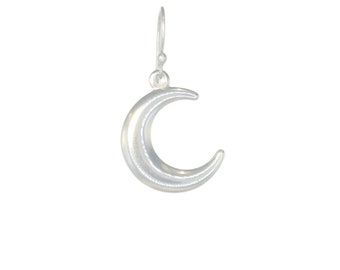 Enkele oorbel, zilveren maanoorbel, maandruppels, gotische sieraden, wassende maan oorbel, halve maan oorbellen, gotische sieraden, gothic