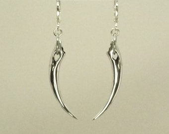 Gothic Jewelry, Fang Earrings, Fang Drop Earrings, Hoop Earrings, Fangs, Black Fang, Goth Jewelry, Goth Earrings, Halloween Jewelry, Goth