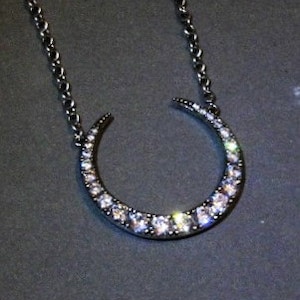 Collana Luna Nera, Gioielli Gotici, Gioielli Luna Crescente, Luna Gotica, Gioielli Luna, Collana Gotica, Ciondolo Luna, Collana Luna Crescente