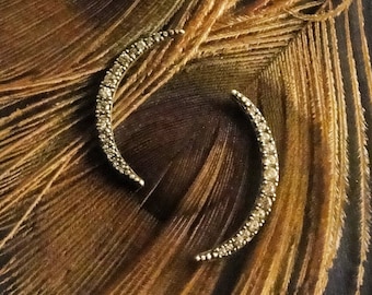 Sale 30% Off! Moon Jewelry, Moon Earrings, Moon Studs, Gothic Jewelry, Crescent Moon Earrings, Crescent Crystal, Gothic Jewelry, Gothic,Moon