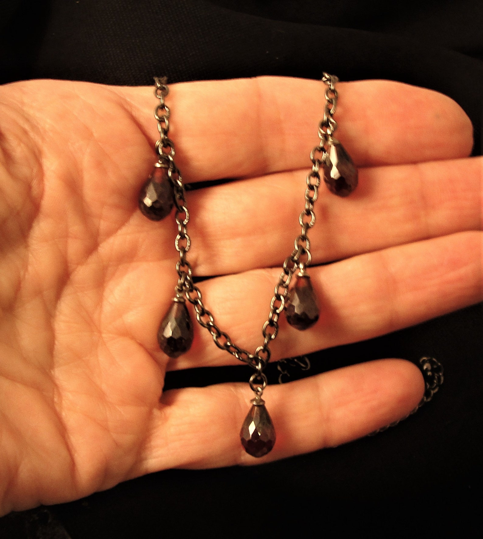 Gothic Jewelry Gothic Choker Goth Necklace Red Stone Goth Etsy