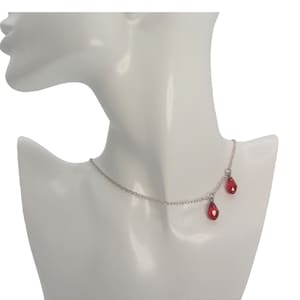 Goth Necklace, Goth jewelry, Silver Vampire Necklace, Gothic Necklace, Goth, Necklace Goth, Drop of Blood Necklace, Vampire Jewelry