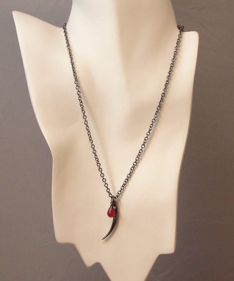 Fang Necklace Gothic Jewelry Vampire Fang Necklace Vampire Etsy