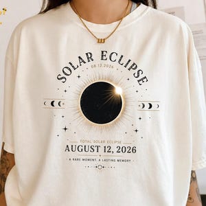 Total Solar Eclipse 2026 Comfort Colors® Shirt, August 12 Eclipse Tee, Celestial Astronomy Gift, Spain Iceland Eclipse Souvenir