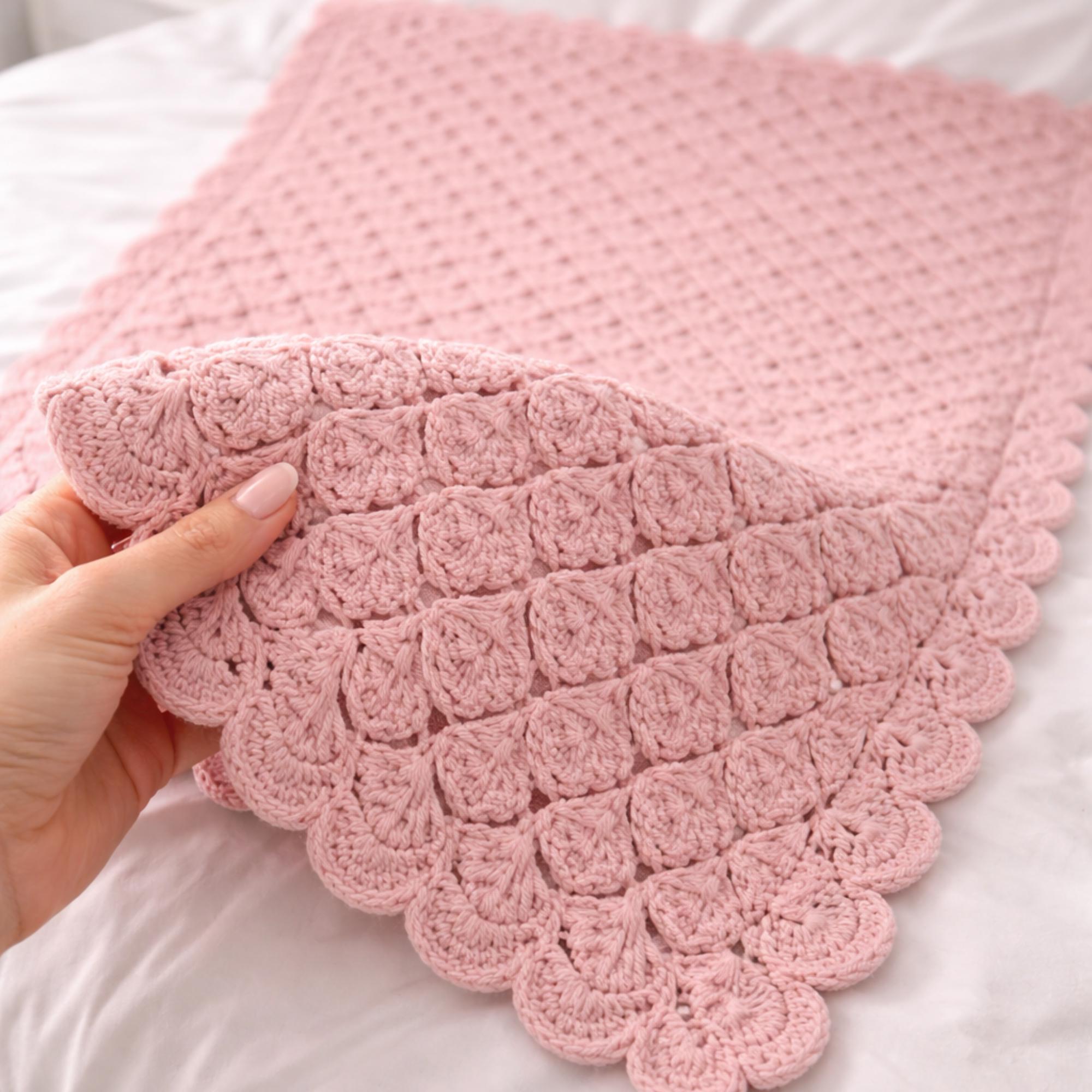 Easy Shell Stitch Baby Blanket Crochet Pattern | Beginner, Single Color ...