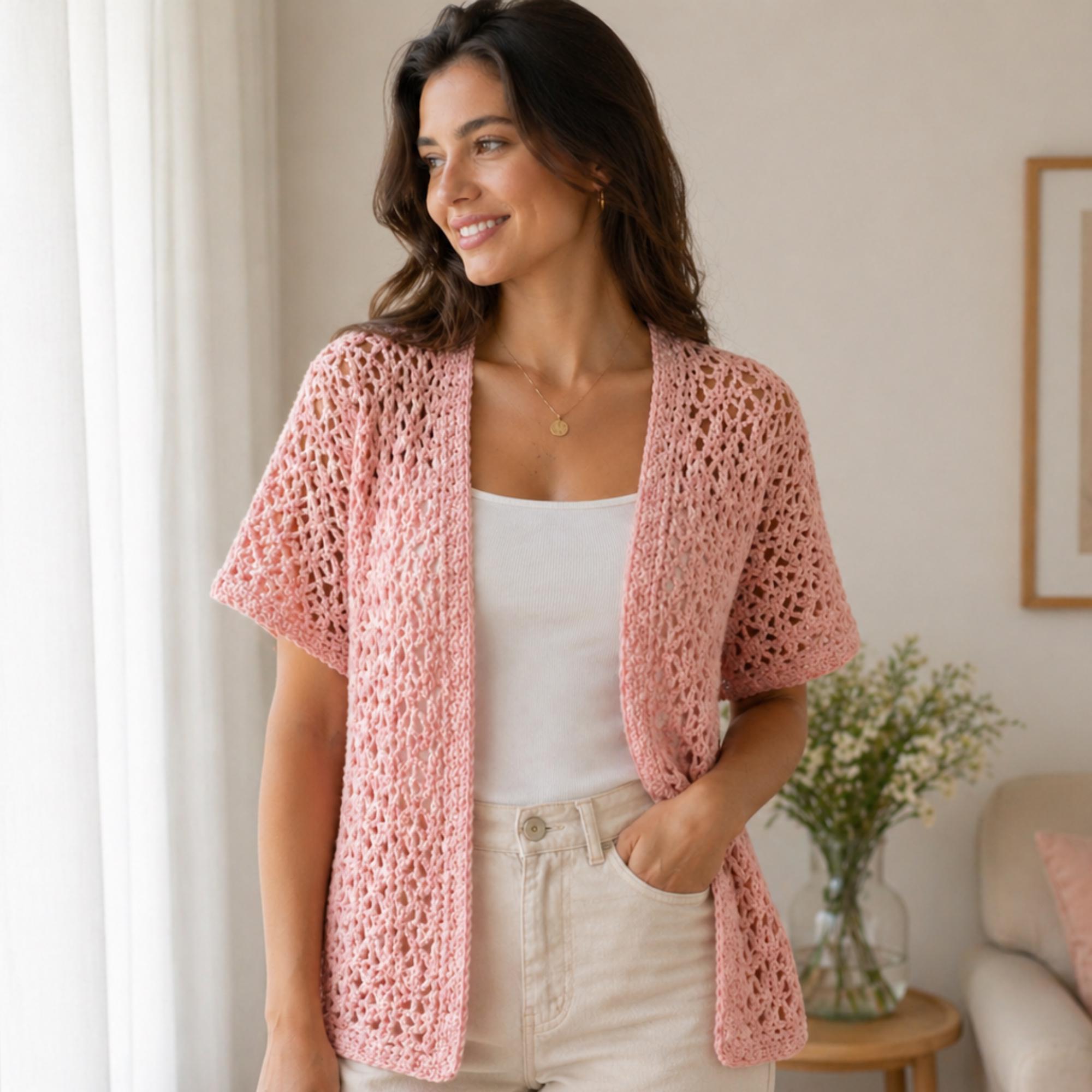 Tulip Lace Cardigan Crochet Pattern | Easy Summer Lightweight PDF