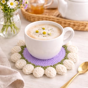 Muster Blumentopfuntersetzer | Daisy Mug Rug Amigurumi (PDF Download)