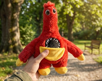 Chum Chompkins Pelúcia Poppy Playtime Capítulo 5 Pássaro Vermelho Monstro Brinquedo Assustador e Fofo de Pelúcia Presente para Gamer