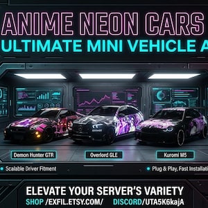 Pacote FiveM Anime Neon Cars 2 | Addon de Veículos com Pinturas Personalizadas | Otimizado e Pronto para Usar | Exfil Studios