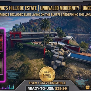 FiveM Dominic's Hillside Estate MLO | Modern Cliffside Mansion Map | Optimized & Ready to Use | Exfil Studios