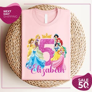 Custom Disney Princess Birthday Shirt | Personalized Family Disney Princess tee | Disney shirt | Birthday gift | Custom Family Matching Tee