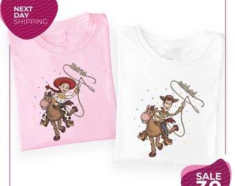 Personalized Woody Toy Story shirt, Custom Name Disney Birthday Boy Gift for Kid shirt, Adult Toddler Family matching Tee