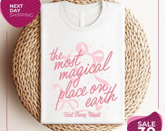 Vintage Cinderella Castle Coquette Bow Shirt | The Most Magical Place On Earth Tee | Magic Kingdom | Walt Disney World Family Trip Shirt