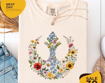 Comfort Colors® Retro Disney Star Wars Floral Shirt | Rebel Alliance Flower Shirt | Epcot Flower And Garden Festival | Boho Star Wars Shirt