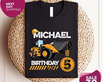 Custom Construction Birthday Shirt | Construction Birthday Shirt | Personalized Construction Shirt | Birthday Boy Shirt | Yellow Truck Shirt
