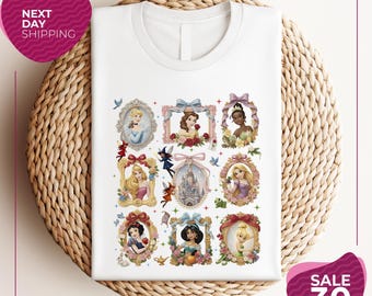 Wdw Princess Floral Coquette Bow Shirt | Wdwland Flower Princess Tee | Belle Aurora Moana Cinderella Shirt | Wdw Girl's Trip Tee