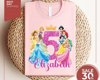 Custom Disney Princess Birthday Shirt | Personalized Family Disney Princess tee | Disney shirt | Birthday gift | Custom Family Matching Tee