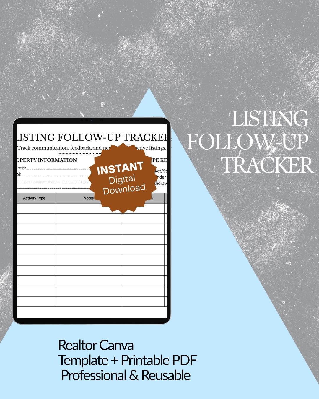 Realtor Listing Follow up Tracker Canva Template | Real Estate Seller ...