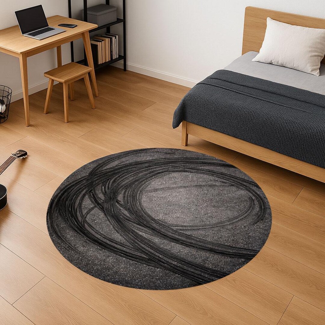 Burnout Rug Drift Tire Track Round Rug, Motorsport Asphalt Burnout Carpet - Etsy