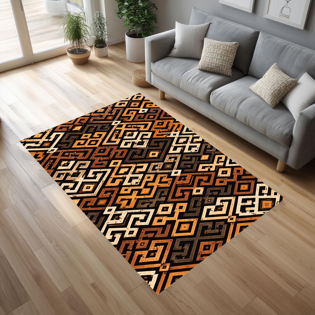 Tribal Triangle Geometric Area Rug, Southwestern Boho Ethnic Carpet - Etsy