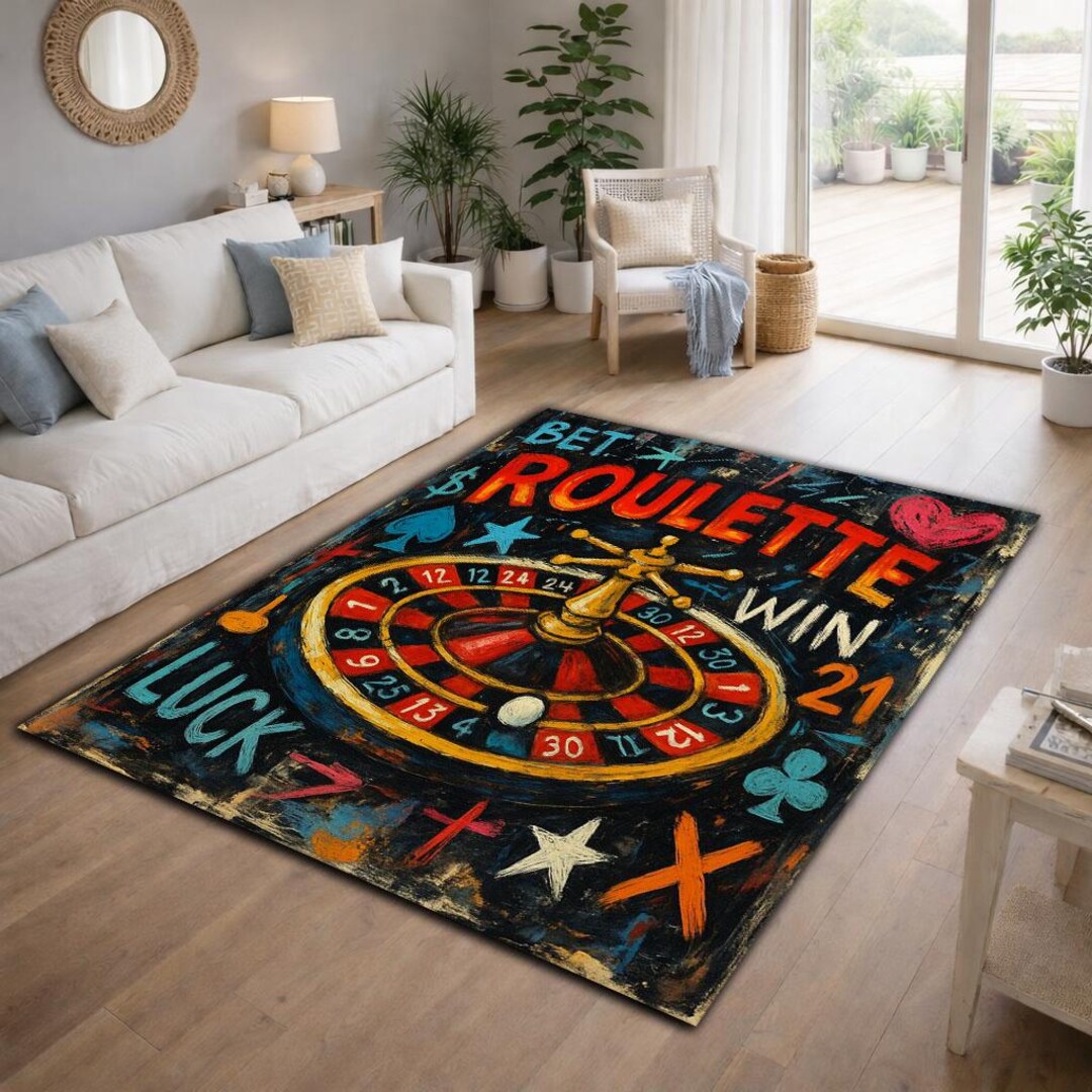 Roulette Rug Roulette Luck Street Art Rug – Risk & Fate Graffiti Artwork - Etsy