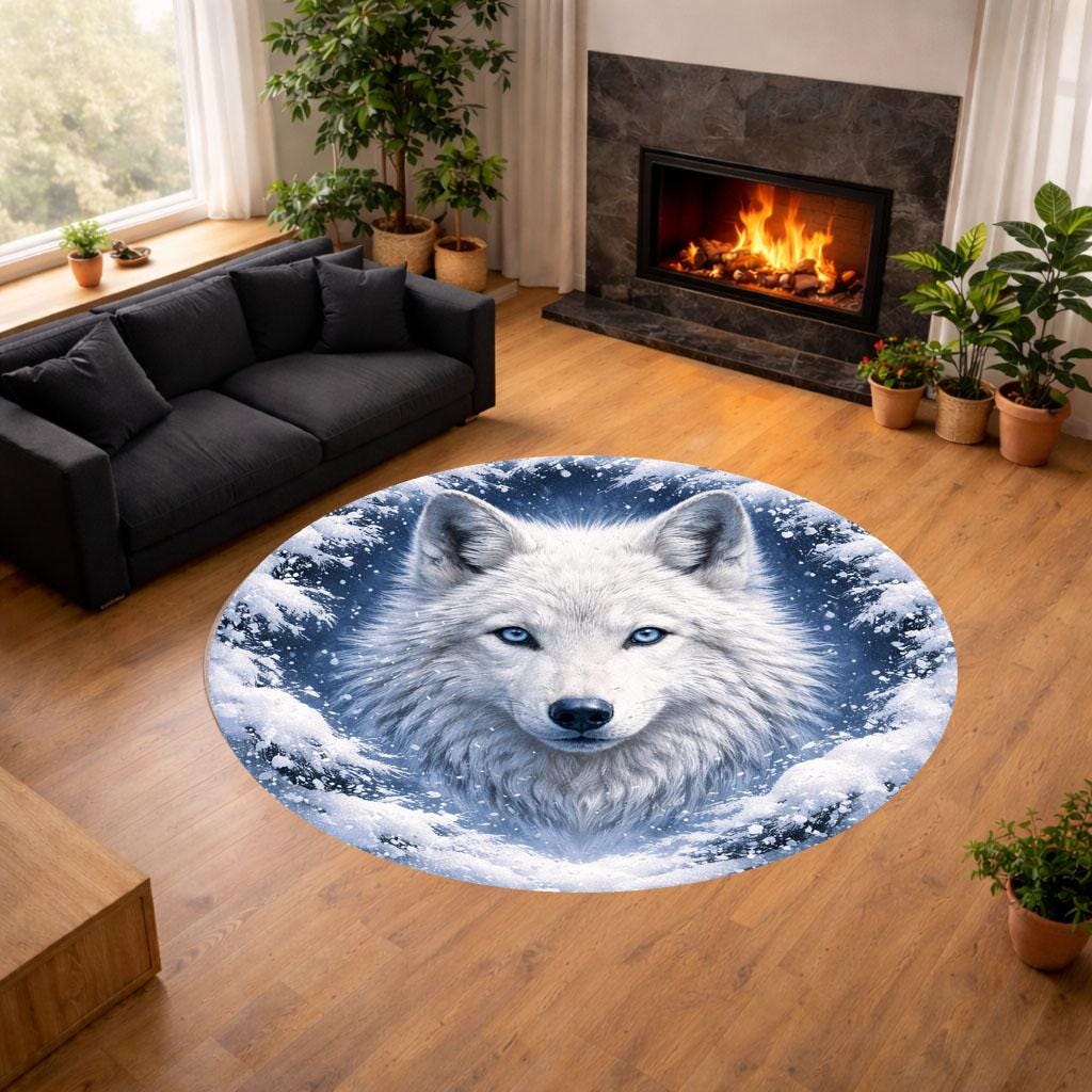 Wolf Rug - Etsy
