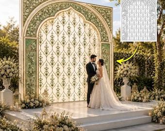 Fondo de boda con diseño de vidrieras / Imprimible