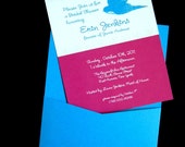 Printable Bridal Shower Invite - Damask Pattern and Bird