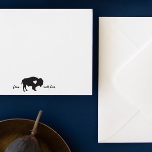 Note Cards set &quot;From Buffalo with Love&quot;, 12 pack flat note cards