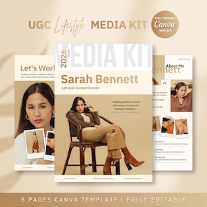 Lifestyle Media Kit Canva Template | UGC Creator Portfolio | Influencer Media Kit for Brand Collaborations