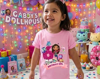 Gabby's Dollhouse Birthday Girl T-Shirt – Cartoon Character Toddler Top
