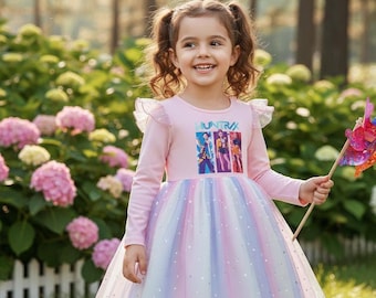 K-Pop Demon Huntrix Dress – Anime Inspired Girls Tulle Party Outfit