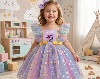 KPop Demon Hunters Kids Dress, Rumi Zoey Inspired Costume, Trendy Girls Party Outfit