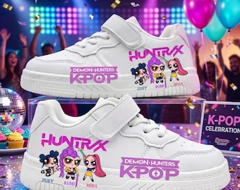 K-Pop Demon Hunter Kids Sneakers – Anime Inspired Streetwear Trainers, girls and boys shoes