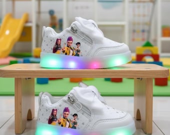 K-Pop Demon Hunter Kids LED Sneakers – Anime Light Up Shoes, Korean Streetwear Trainers