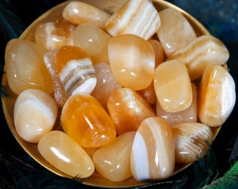 Orange Calcite: Large Tumbled