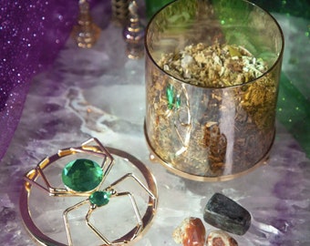 Dream Weaver Spider Jar, Incense, and Gem Set