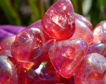 Cherry Aura Quartz: Small Tumbled