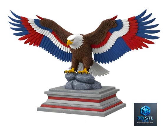 American Bald Eagle STL – Patriotic 4th of July 3D Print File (Digital Download)