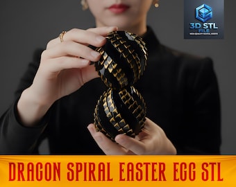Dragon Spiral Easter Egg STL – Interlocking 3D Print File (Digital Download)