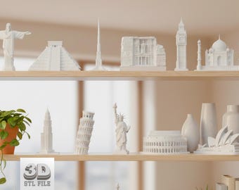 3D Print World Landmarks | 12 Wonders of the World STL Bundle (Instant Download)