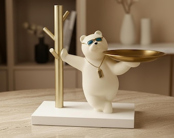 Bear Key Holder STL File | Entryway Organizer Tray, Desk Stand (Digital Download)